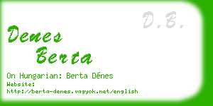 denes berta business card